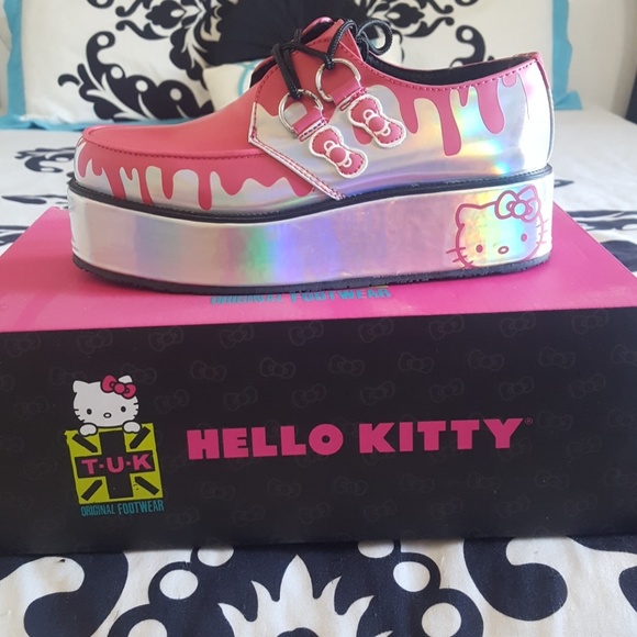 T.U.K Shoes - Holographic Hello Kitty Creepers